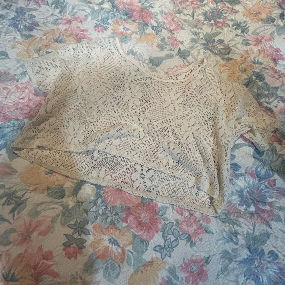 Elegant Cream Lace Women's Top